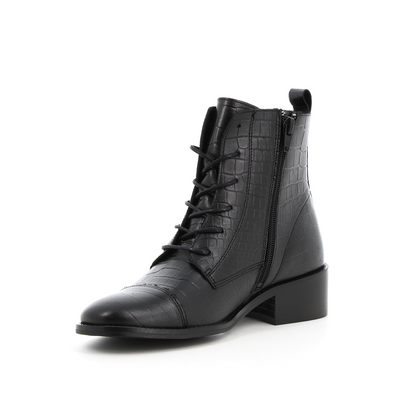 Boots en cuir croco Tonicité Noir