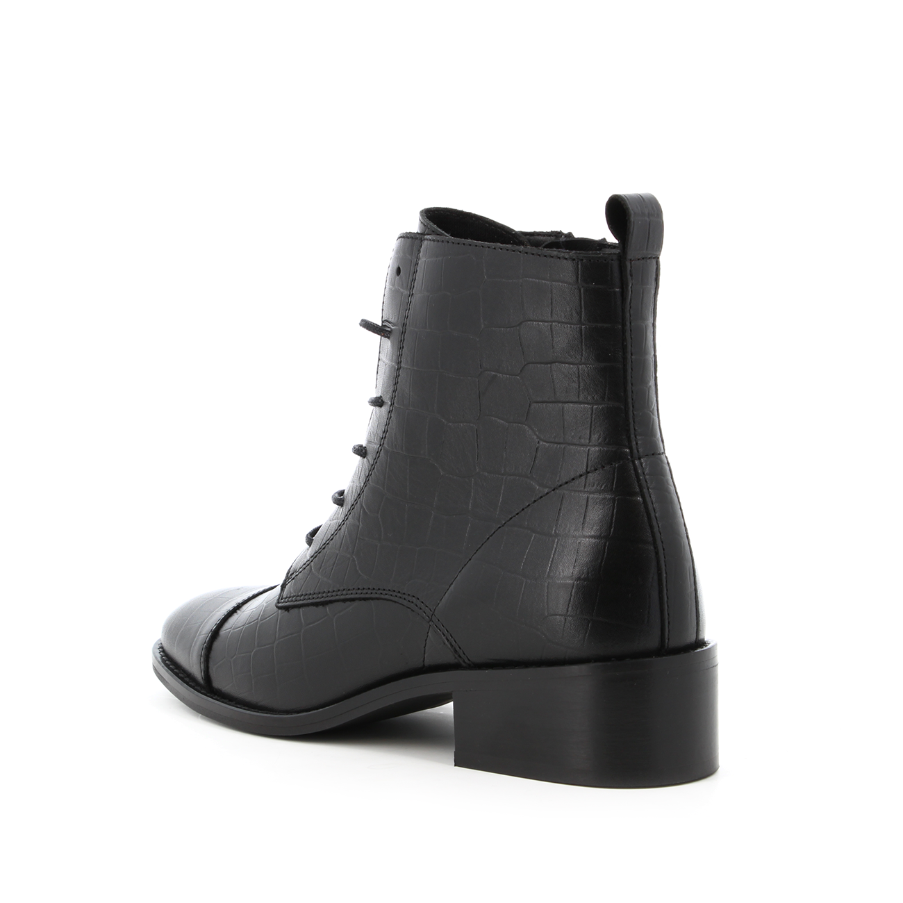 Boots en cuir croco Tonicité Noir