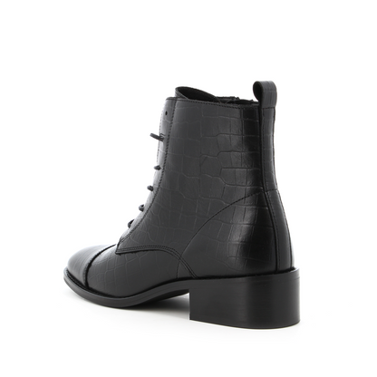 Boots en cuir croco Tonicité Noir