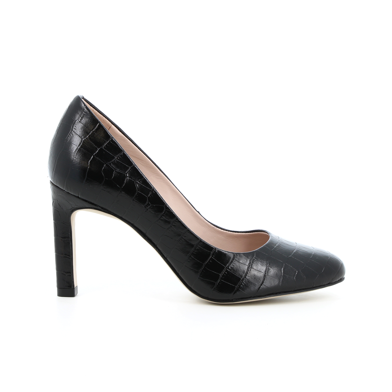 Escarpins en cuir croco Randonnée Noir