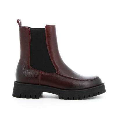 Boots en cuir Éclat Bordeaux