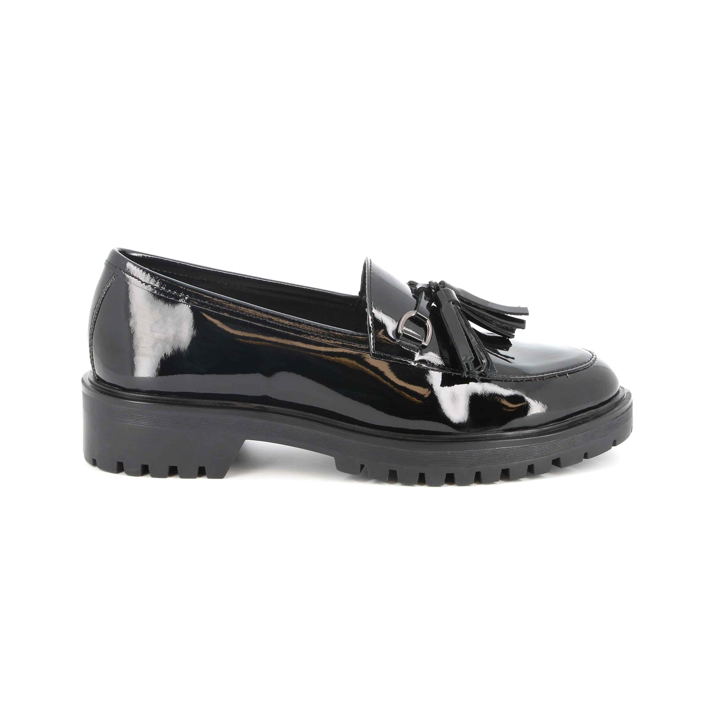 Mocassins en cuir Velours Noir brillant