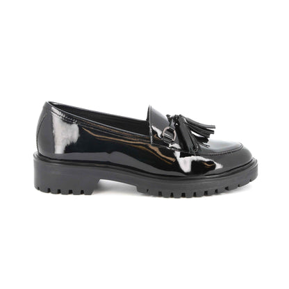 Mocassins en cuir Velours Noir brillant