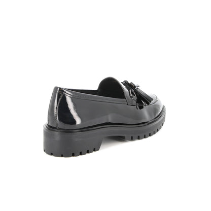 Mocassins en cuir Velours Noir brillant
