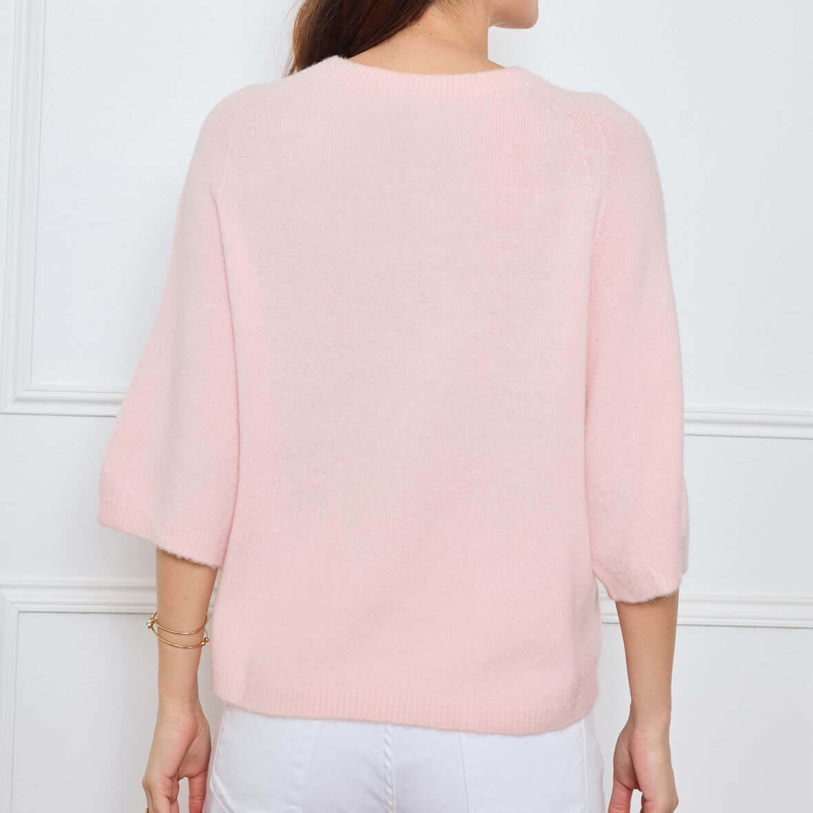COL ROND AVEC MANCHES 3/4 LOUIE ROSE CLAIR