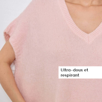 COL V OVERSIZED SANS MANCHES MILIE ROSE CLAIR