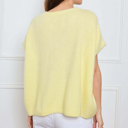 COL V OVERSIZED SANS MANCHES MILIE JAUNE POUSSIN