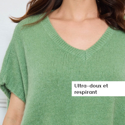 COL V OVERSIZED SANS MANCHES MILIE SAUGE