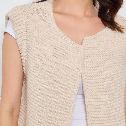 TRICOT SANS MANCHES THEOLINE ÉCRU