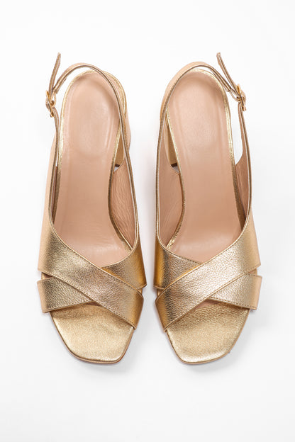 TONYA METALLIC NAPA OURO - SANDALE