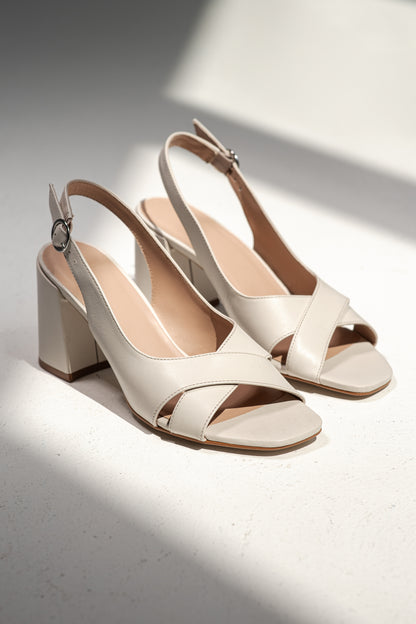 TONYA NAPA LEATHER BIRCH - SANDALE