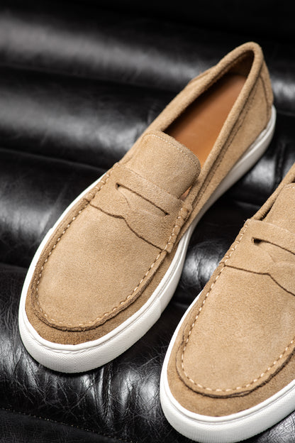 MATTHEW BEIGE SUEDE - MOCASSIN