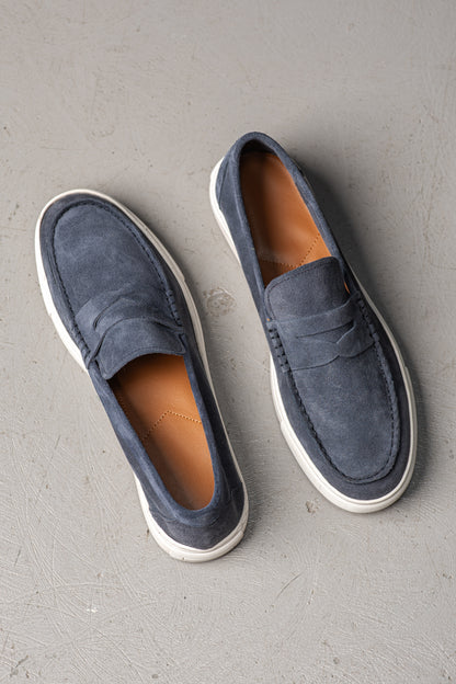 MATTHEW BLEU JEAN SUEDE - MOCASSIN