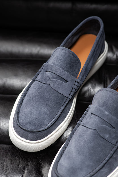 MATTHEW BLEU JEAN SUEDE - MOCASSIN