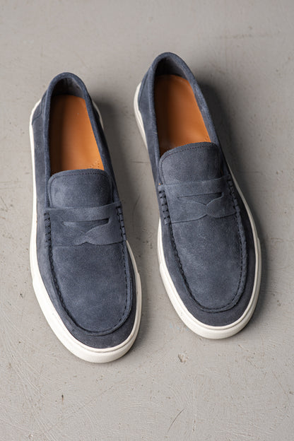 MATTHEW BLEU JEAN SUEDE - MOCASSIN