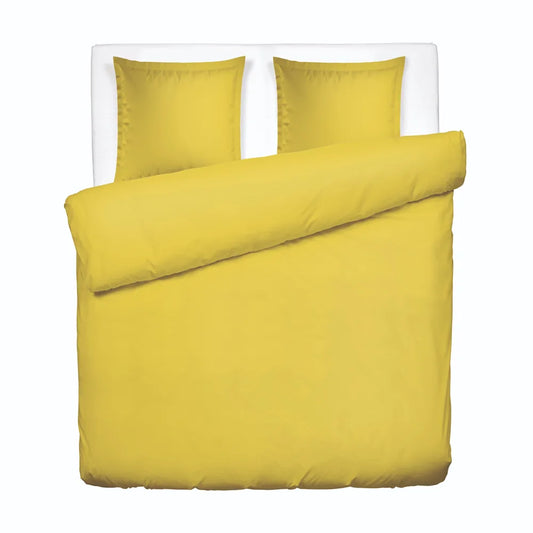 Duvet cover and pillowcase(s) set - 100% cotton sateen TC200 - uni - lemon zest