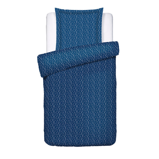 Duvet cover + pillowcase cotton satin - Galaxie de points Blue 140 x 200 cm + 63 x 63 cm