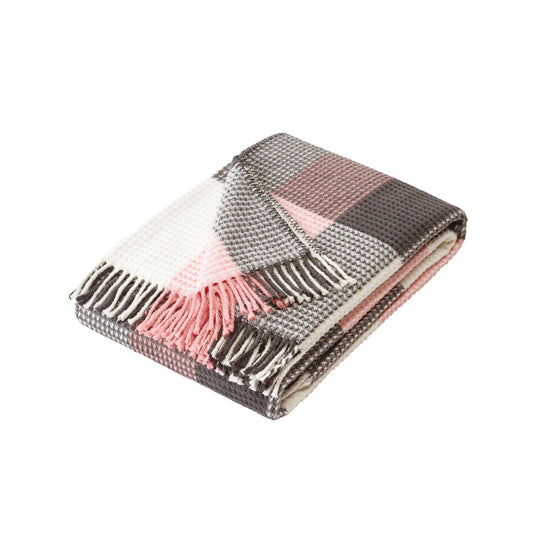 Woven plaid - Tartan waffle Pink / Grey