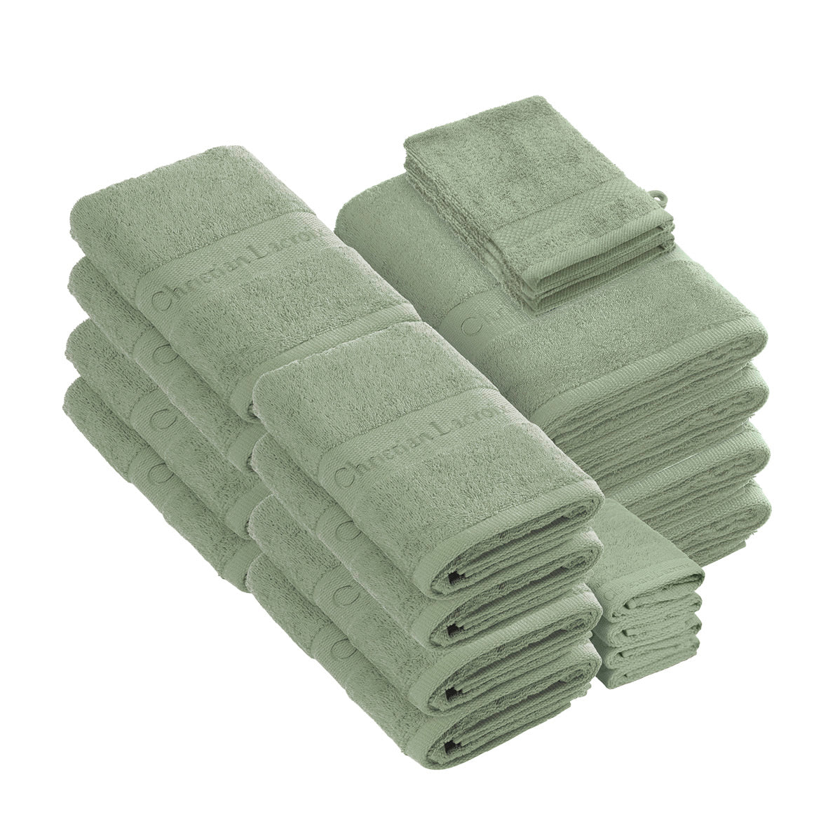 20-piece bath linen set - 100% combed cotton 570 gsm - Azur