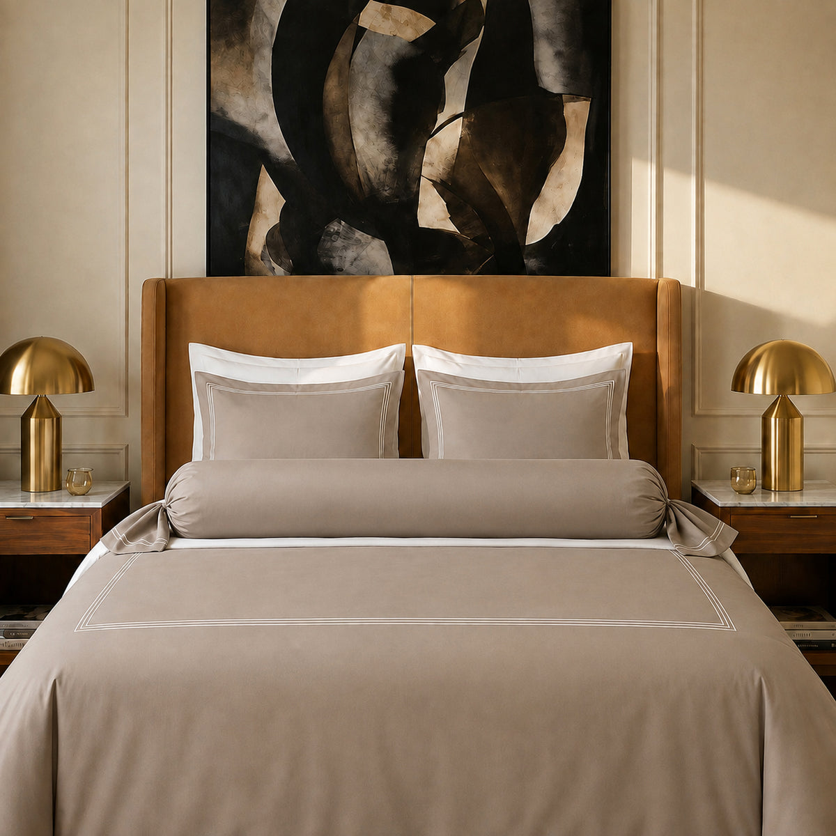 Bolster case - 100% cotton sateen TC200 - Nîmes - taupe