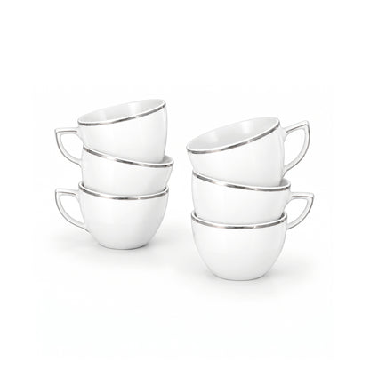 Set of 6 coffee cups - Brume White/Silver Default Title