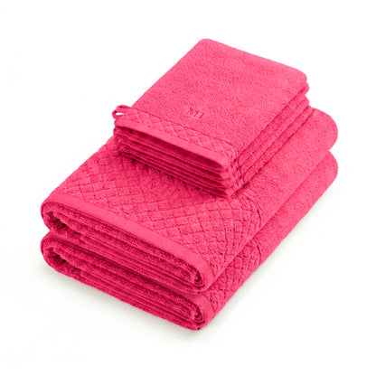Complete bath linen set combed cotton LT - Eden - 6 pieces Fuchsia