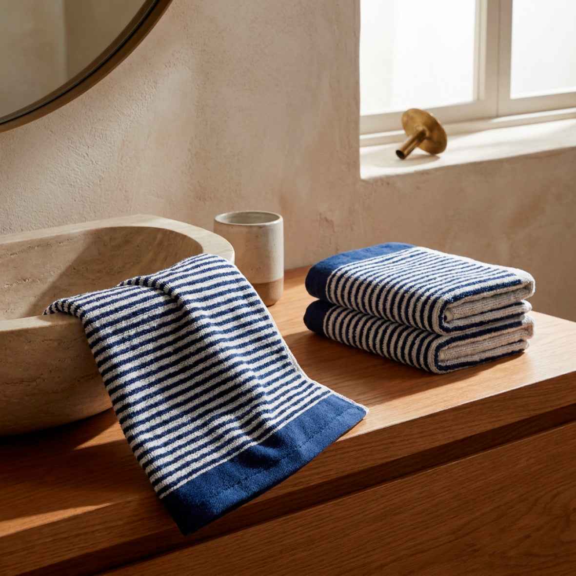 Bath towel combed cotton Jacquard YD - Océan - 2 x (70 x 140 cm)