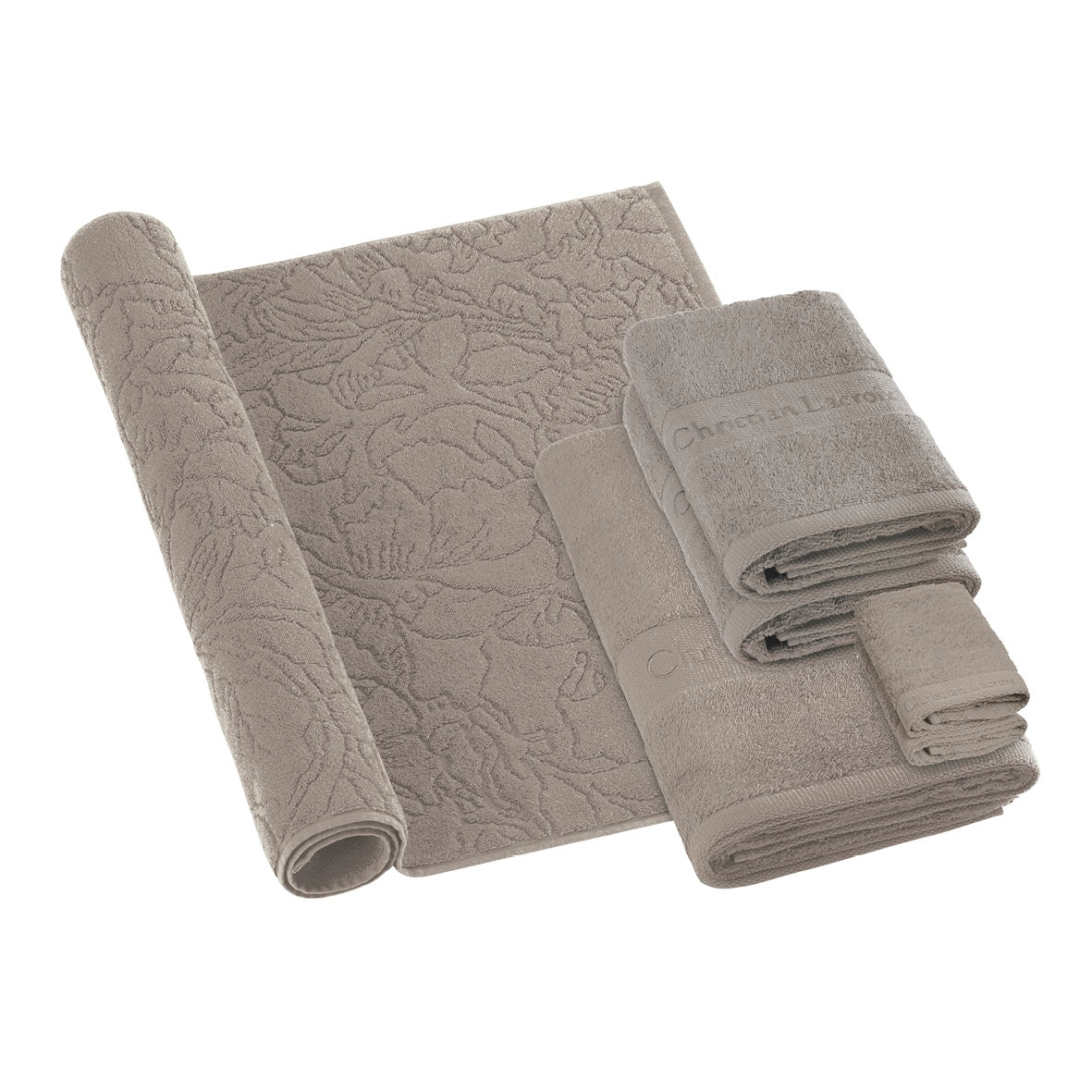 Complete bath linen set combed cotton - Azur Brown