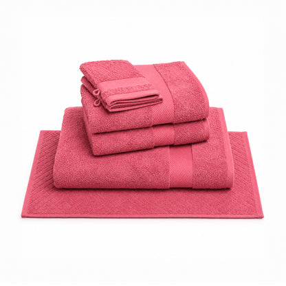 Complete bath linen set combed cotton - Sérénité - 6 pieces Blush pink