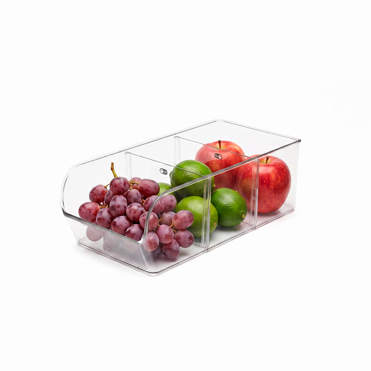 Fridge container with removable dividers 14 x 28 x 9 cm