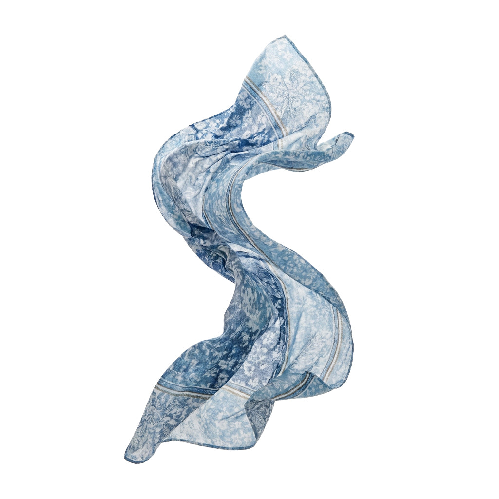 Sarong cotton - Azul Blue / White