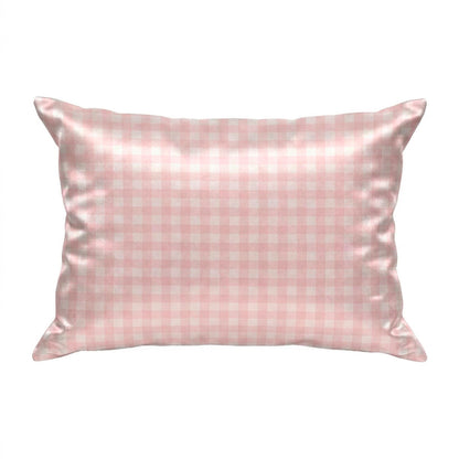 Pillowcase silk - Nuit de soie Pink gingham