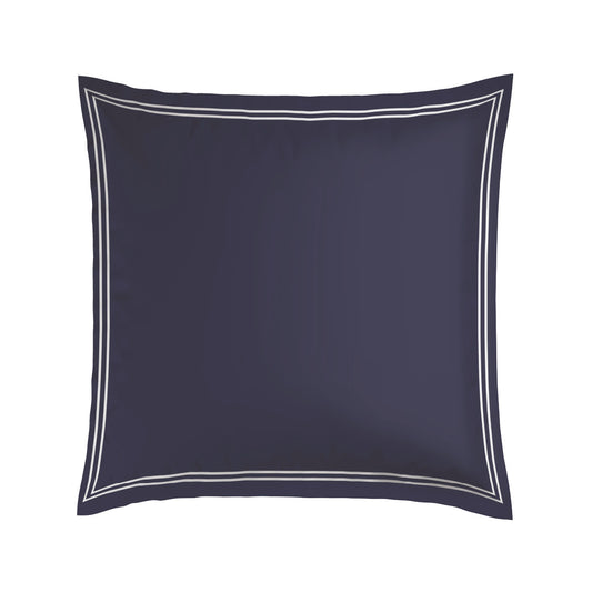 2 pillowcases - 100% cotton sateen TC200 - Nîmes - white / dark blue
