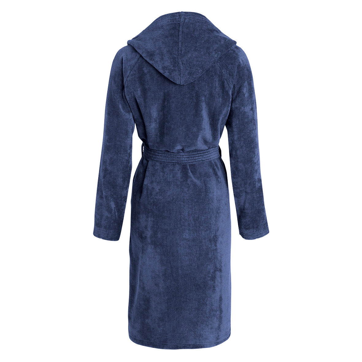 Hooded bathrobe cotton velvet - Nuit Indienne Navy blue