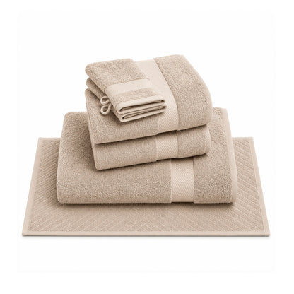 Complete bath linen set combed cotton - Sérénité - 6 pieces Taupe