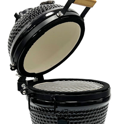 Mini kamado ceramic barbecue smoker - Black