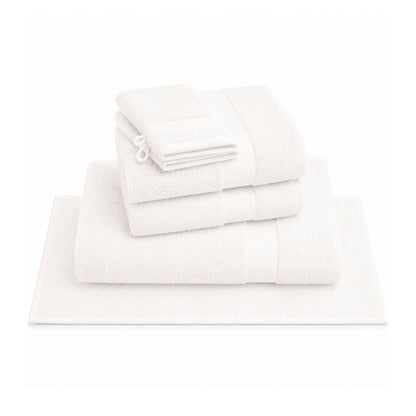 Complete bath linen set combed cotton - Sérénité - 6 pieces White