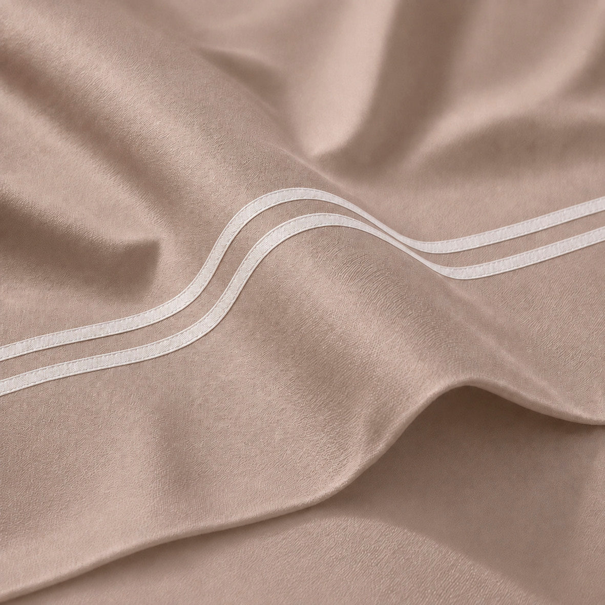 Bolster case - 100% cotton sateen TC200 - Nîmes - white / taupe