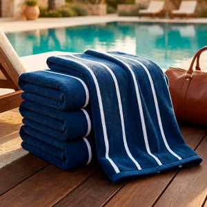 Beach towel cotton velvet Axis Dark blue - 90 x 180 cm