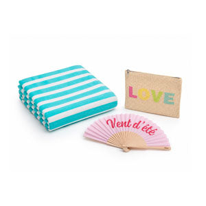 Set beach towel + pouch + fan Gabrielle