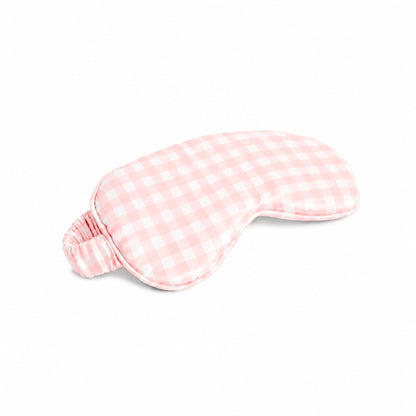 Eyemask silk - Éclipse Pink gingham - 8.5 x 20.5 cm
