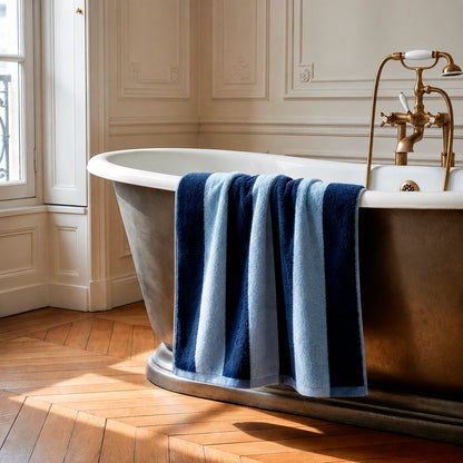 Bath towel cotton velvet - Lignage - 2 x (70 x 135 cm)