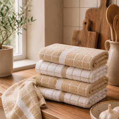 Kitchen towel combed cotton ZT - Tissage - 4 x (45 x 70 cm)