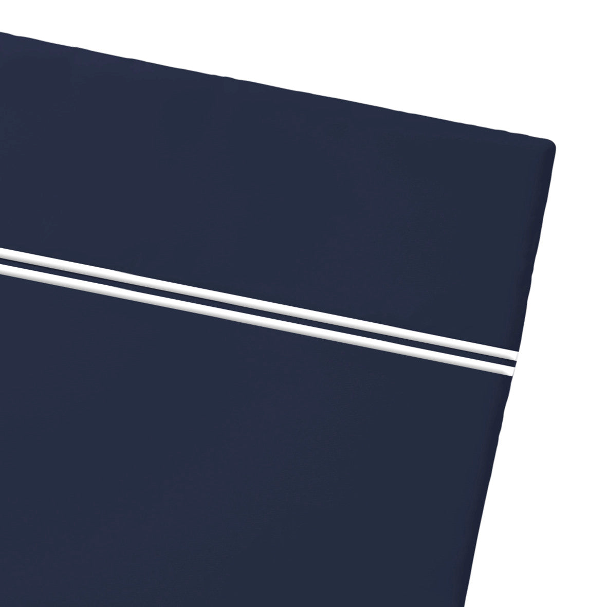 Flat sheet - 100% cotton sateen TC200 - Nîmes - white / dark blue