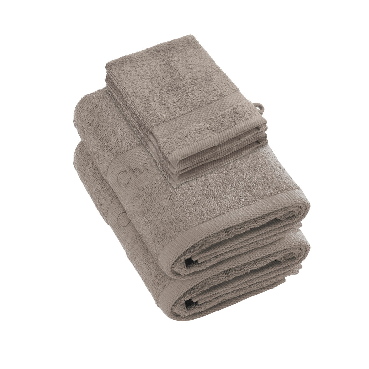 Complete bath linen set combed cotton - Azur - 6 pieces Brown