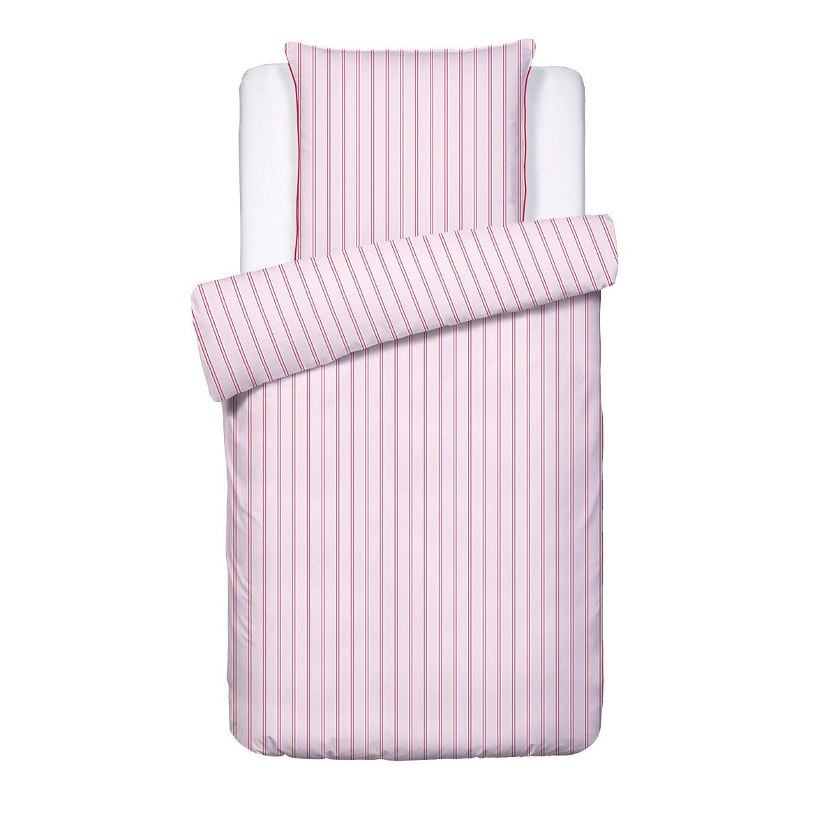 Duvet cover + pillowcase cotton satin - Éolia Pink / Red