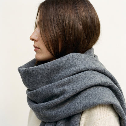 Long cashmere scarf - Grey