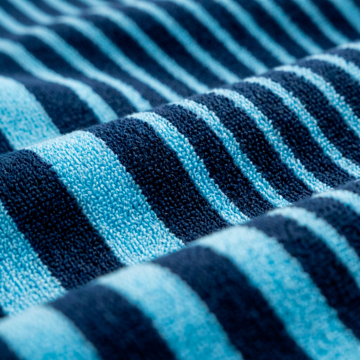 Beach towel cotton velvet Vagues calmes Blue - 90 x 180 cm