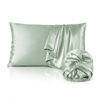 Pillowcase + nightcap silk - Lunéia Sage green