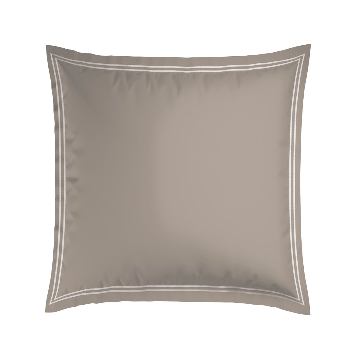 2 pillowcases - 100% cotton sateen TC200 - Nîmes - white / taupe